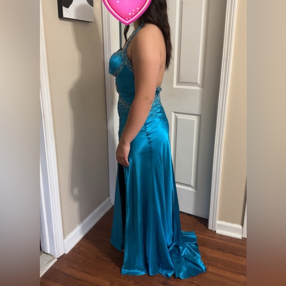 Halter low back formal dress. - Picture 2 of 3